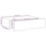 2 db szürke MDF falra szerelhető fiókos polc 40 x 23,5 x 10 cm 12