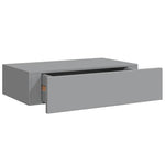 2 db szürke MDF falra szerelhető fiókos polc 40 x 23,5 x 10 cm 5