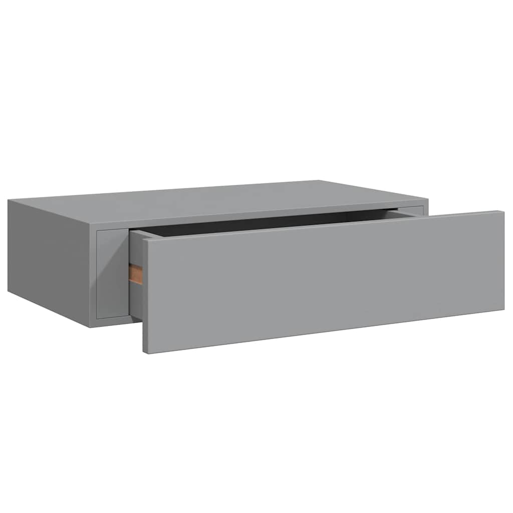 2 db szürke MDF falra szerelhető fiókos polc 40 x 23,5 x 10 cm 5