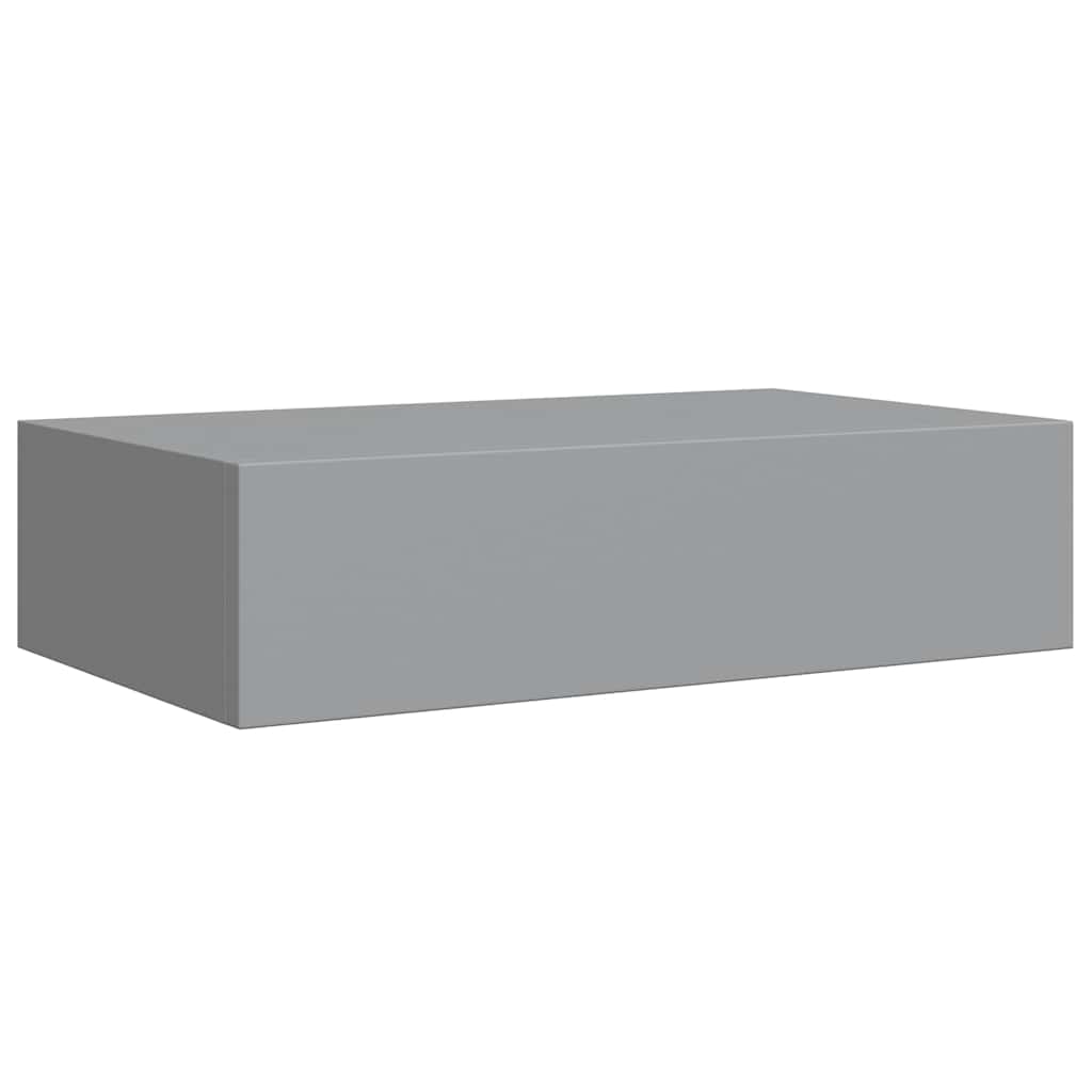 2 db szürke MDF falra szerelhető fiókos polc 40 x 23,5 x 10 cm 6