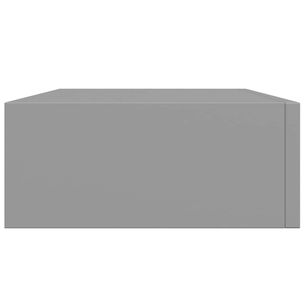 2 db szürke MDF falra szerelhető fiókos polc 40 x 23,5 x 10 cm 8