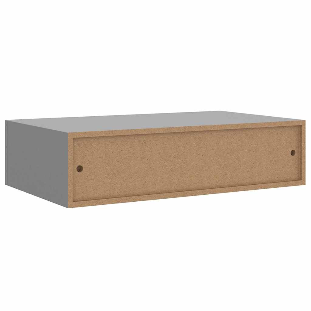 2 db szürke MDF falra szerelhető fiókos polc 40 x 23,5 x 10 cm 9