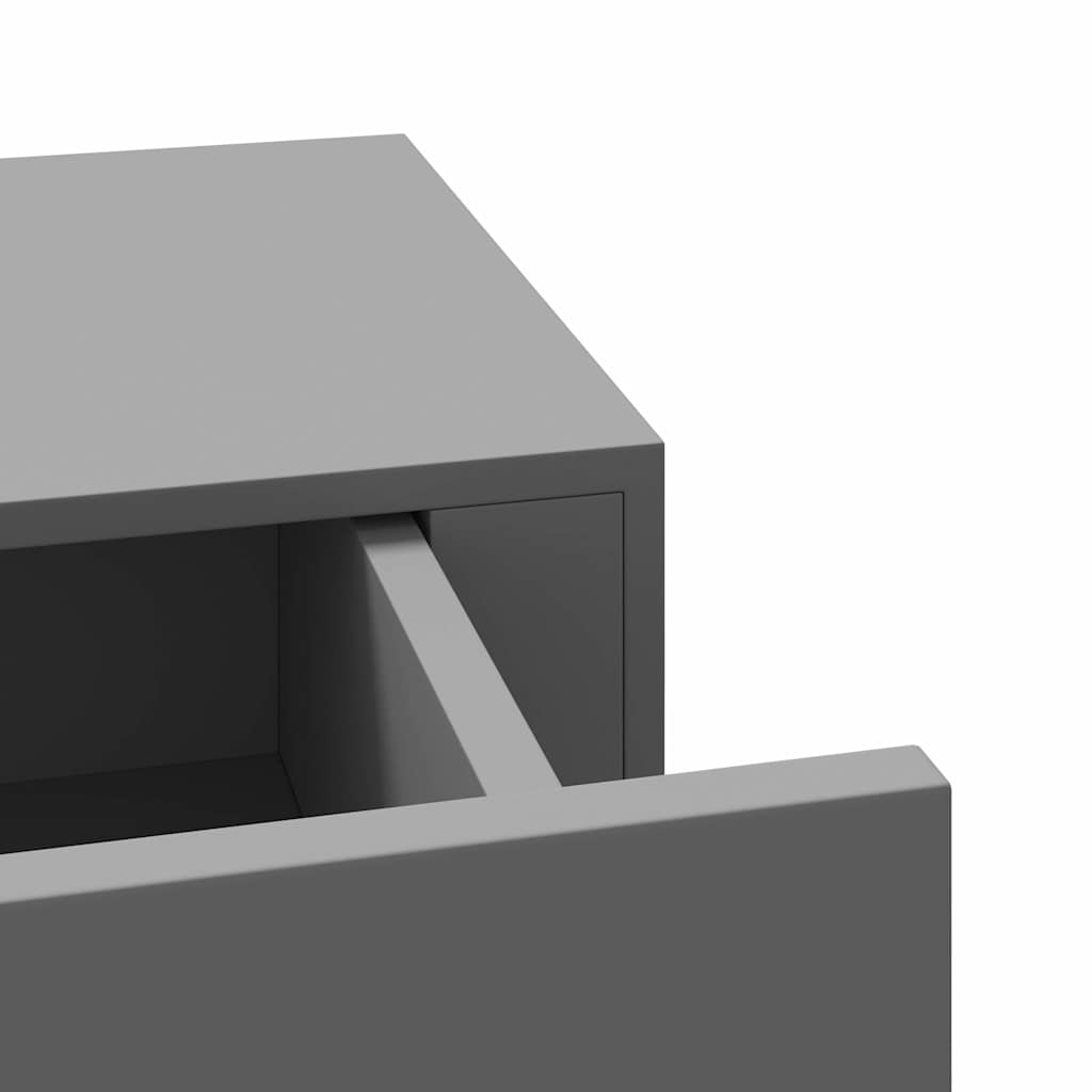 2 db szürke MDF falra szerelhető fiókos polc 40 x 23,5 x 10 cm 10