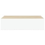 2 db tölgyszínű és fehér MDF fiókos fali polc 40 x 23,5 x 10 cm 7