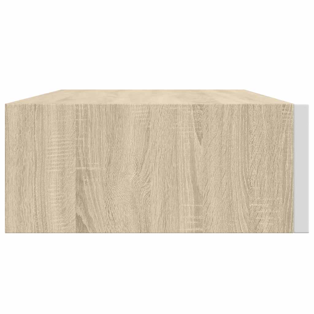 2 db tölgyszínű és fehér MDF fiókos fali polc 40 x 23,5 x 10 cm 8