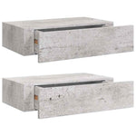 2 db betonszürke MDF falra szerelhető fiókos polc 40x23,5x10 cm 2