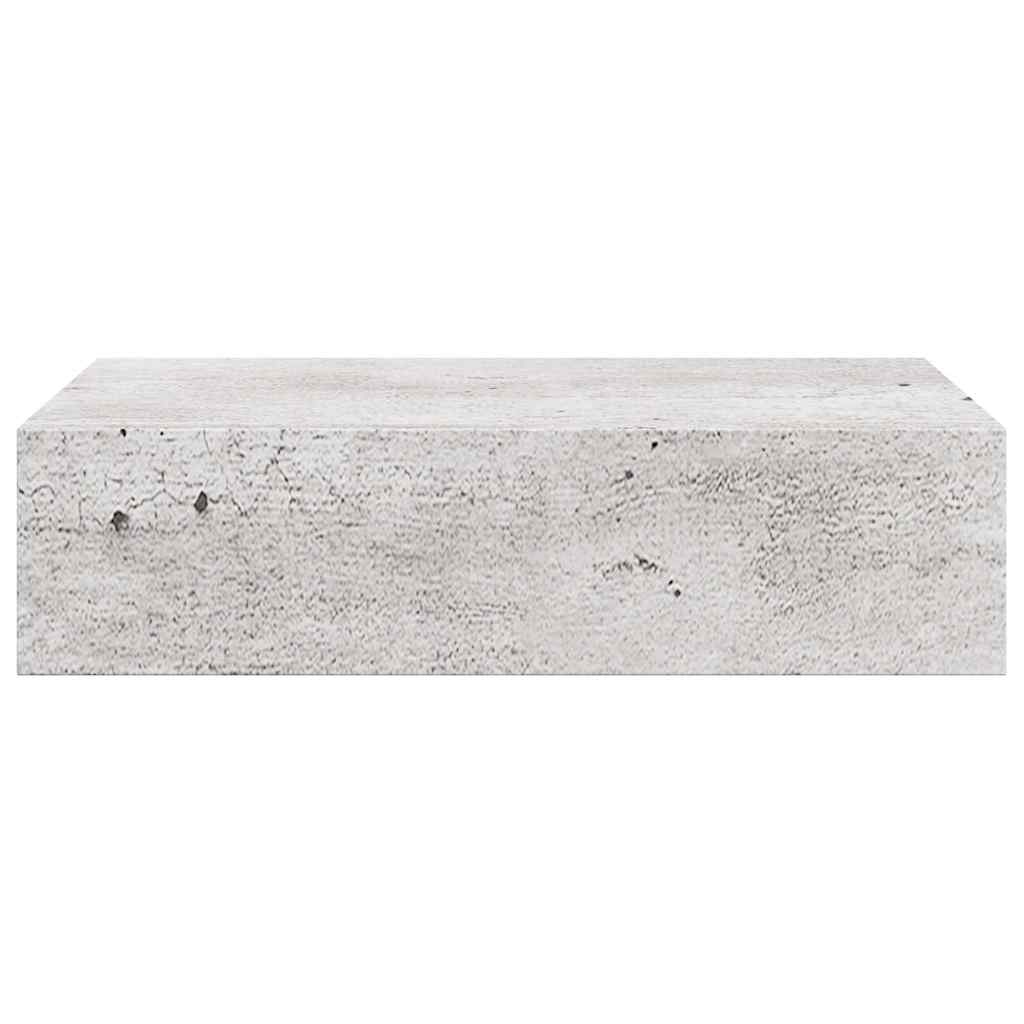 2 db betonszürke MDF falra szerelhető fiókos polc 40x23,5x10 cm 7
