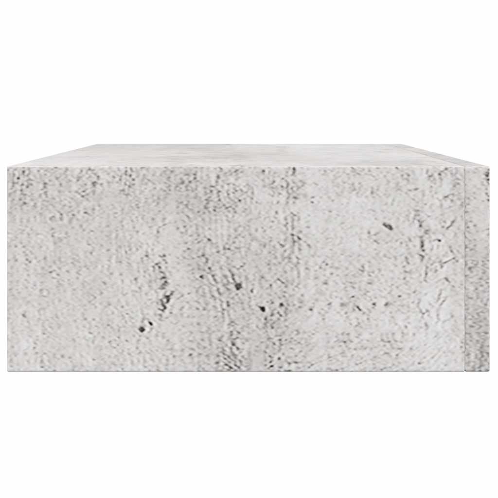 2 db betonszürke MDF falra szerelhető fiókos polc 40x23,5x10 cm 8