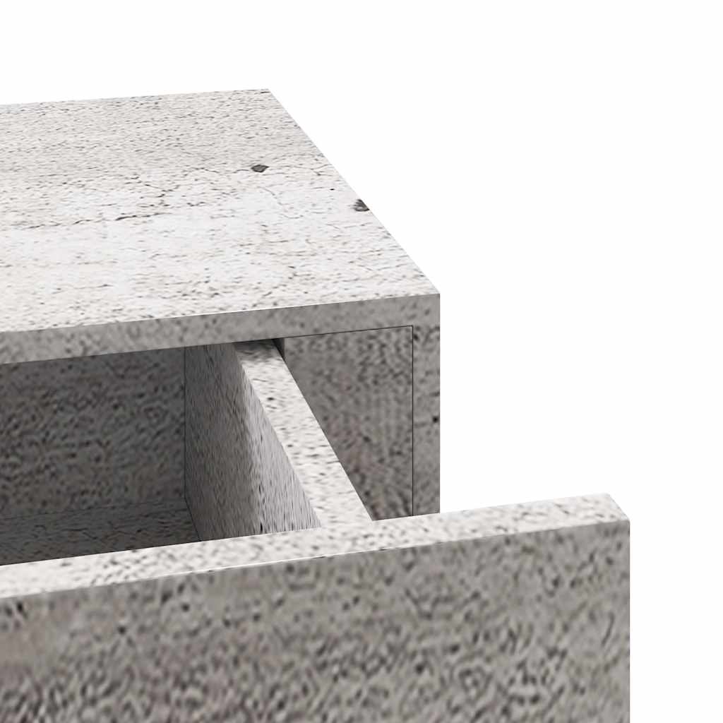 2 db betonszürke MDF falra szerelhető fiókos polc 40x23,5x10 cm 10