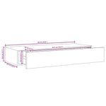 Falra szerelhető fiókos polc tölgyfa és fehér színben 60 x 23,5 x 10 cm MDF 11