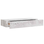 Betonszürke MDF falra szerelhető fiókos polc 60 x 23,5 x 10 cm 2