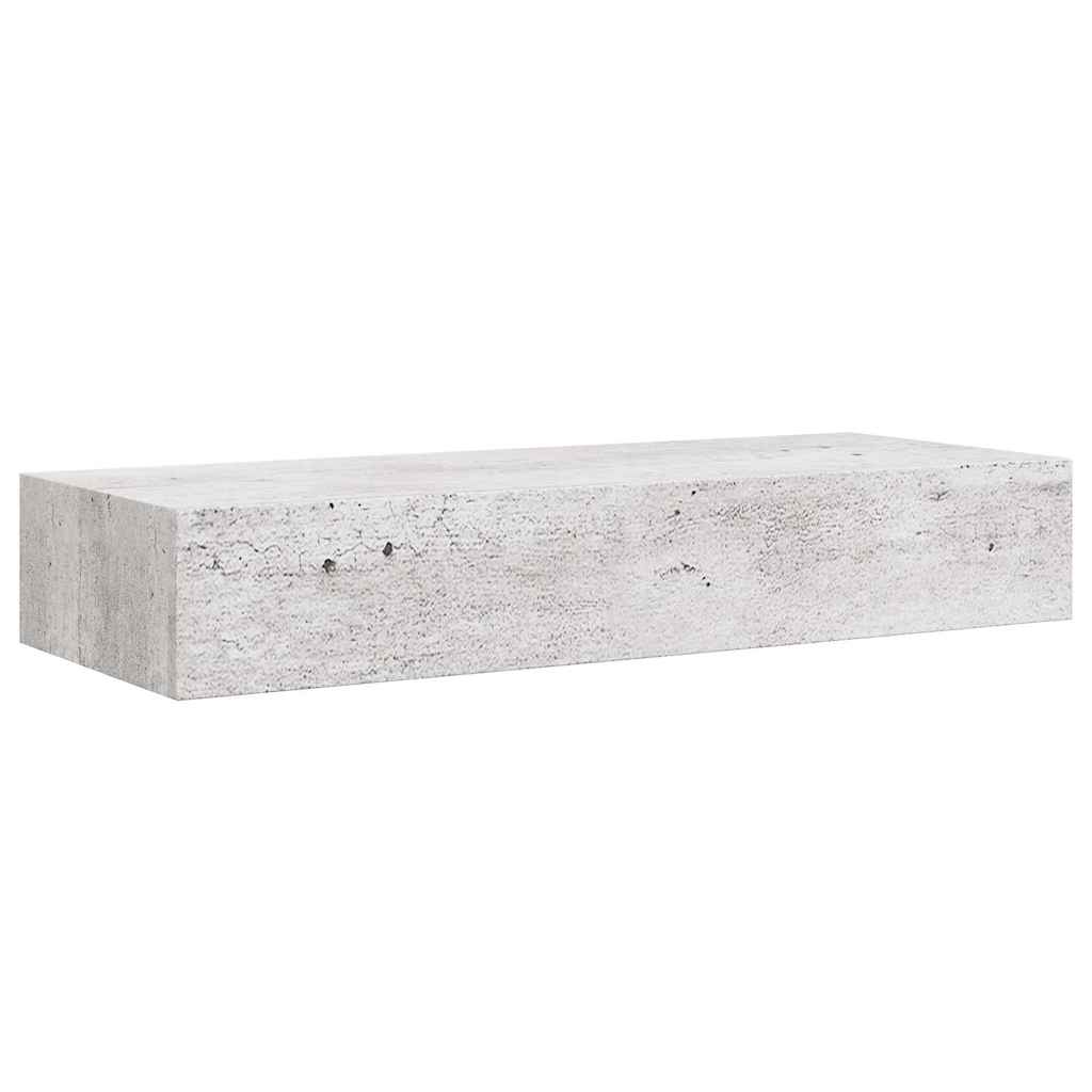 Betonszürke MDF falra szerelhető fiókos polc 60 x 23,5 x 10 cm 5