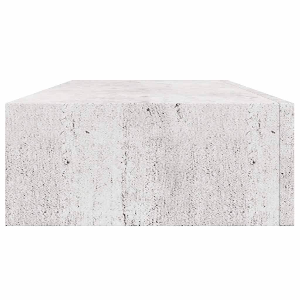 Betonszürke MDF falra szerelhető fiókos polc 60 x 23,5 x 10 cm 7