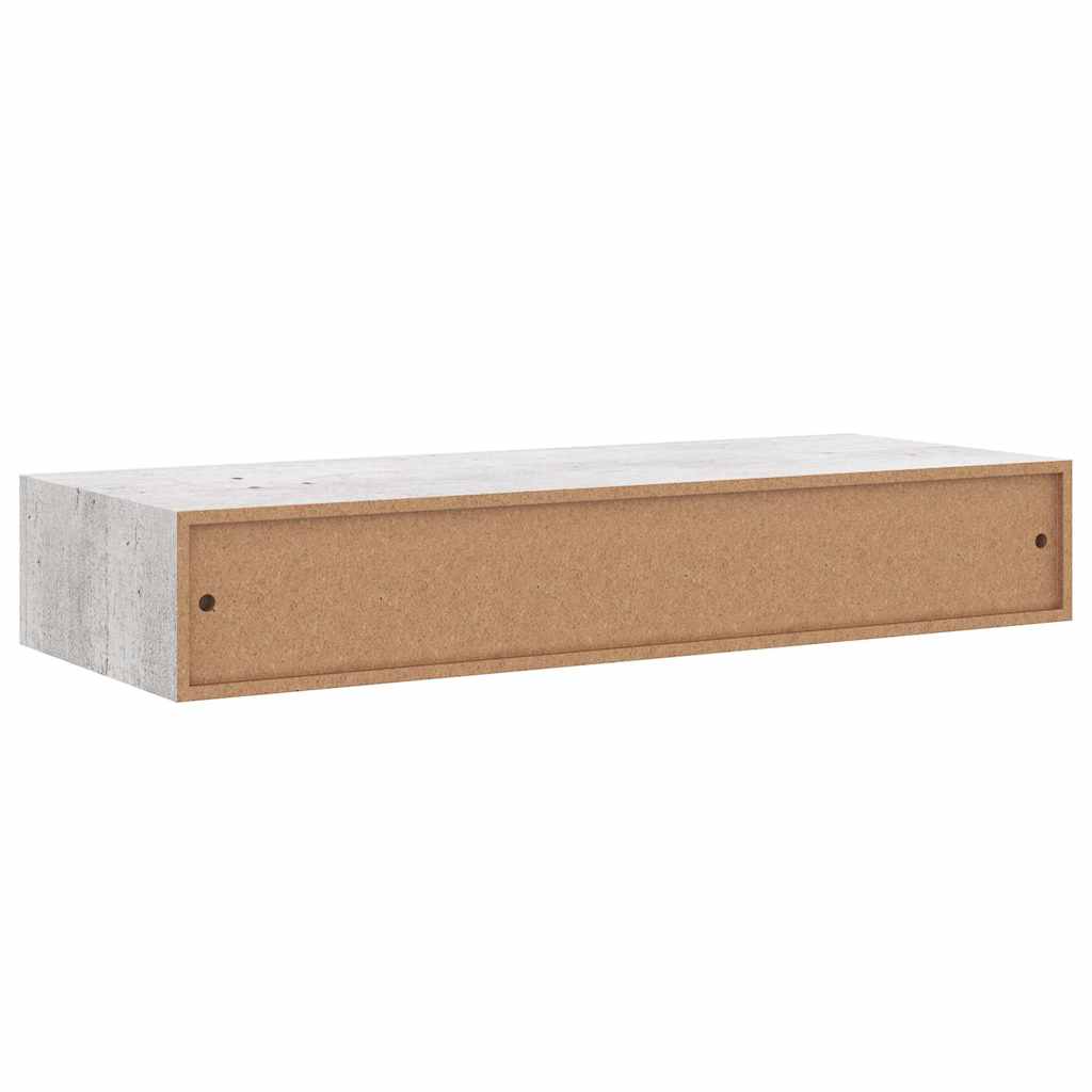 Betonszürke MDF falra szerelhető fiókos polc 60 x 23,5 x 10 cm 8
