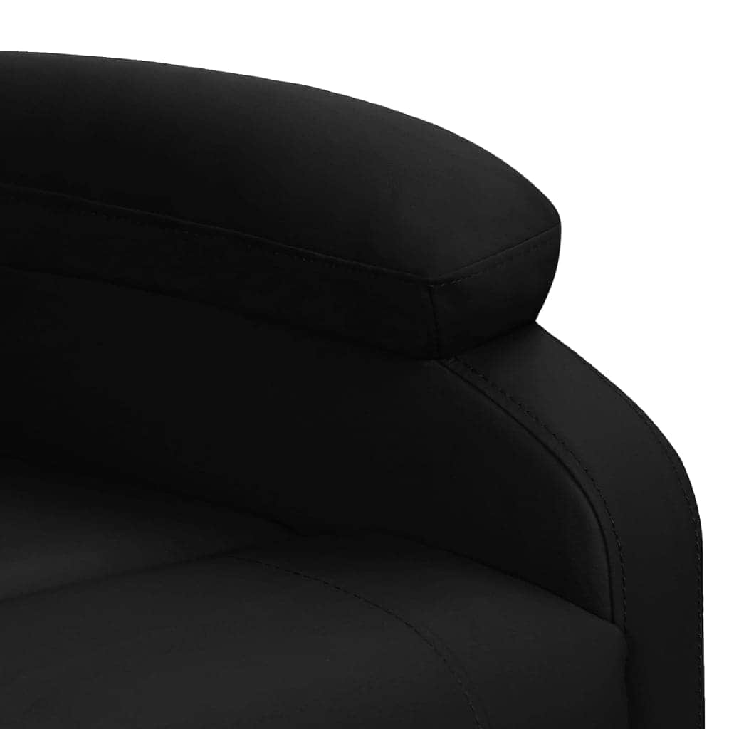 Fekete műbőr felállást segítő masszázsfotel 8