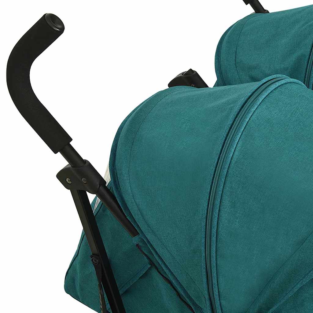 Zöld acél ikerbabakocsi 10