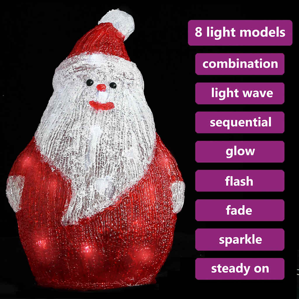 LED-es akril karácsonyi mikulásfigura bel- és és kültérre 28 cm 4