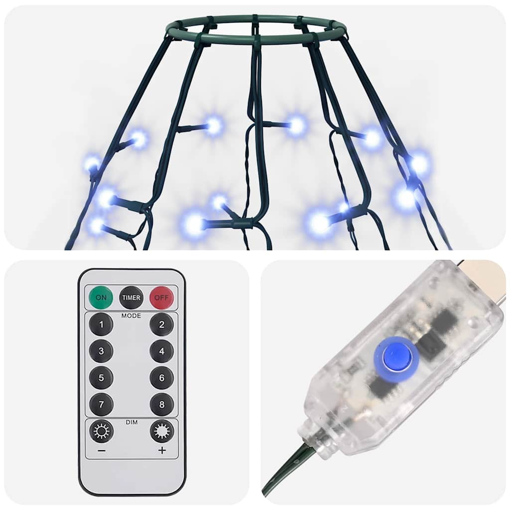 Karácsonyfa-fényfüzér 250 kék LED-del 250 cm 7