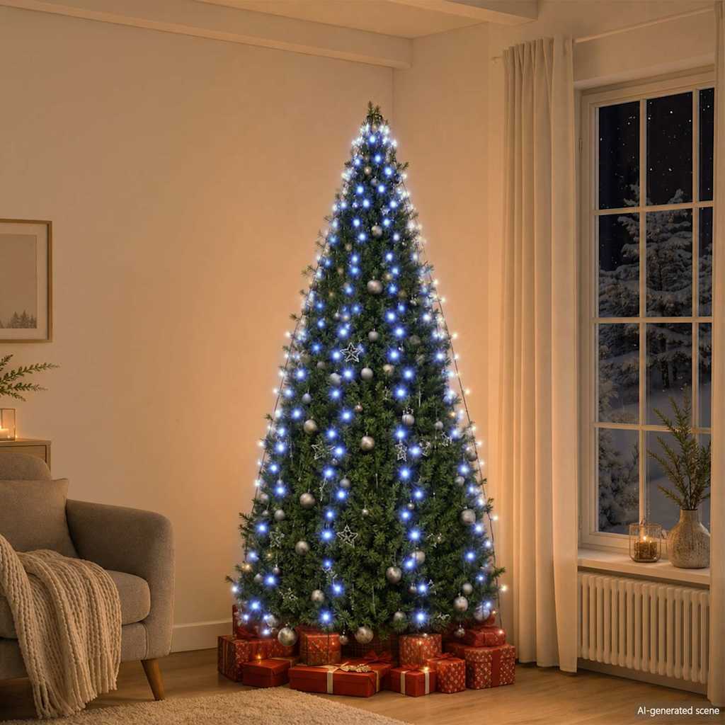 Karácsonyfa-fényfüzér 250 kék LED-del 250 cm