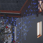 8 funkciós kék LED-es jégcsapfényfüggöny 400 LED-del 10 m 6