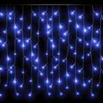 8 funkciós kék LED-es jégcsapfényfüggöny 400 LED-del 10 m 7