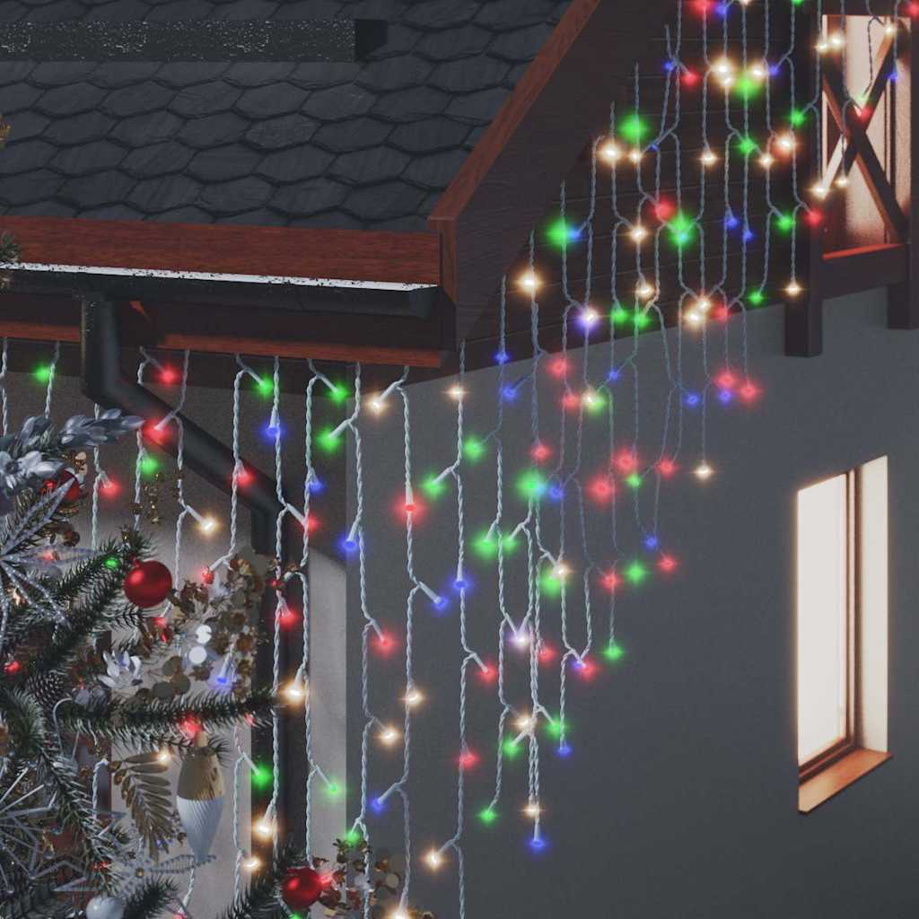 8 funkciós színes LED-es jégcsapfényfüggöny 400 LED-del 10 m 6
