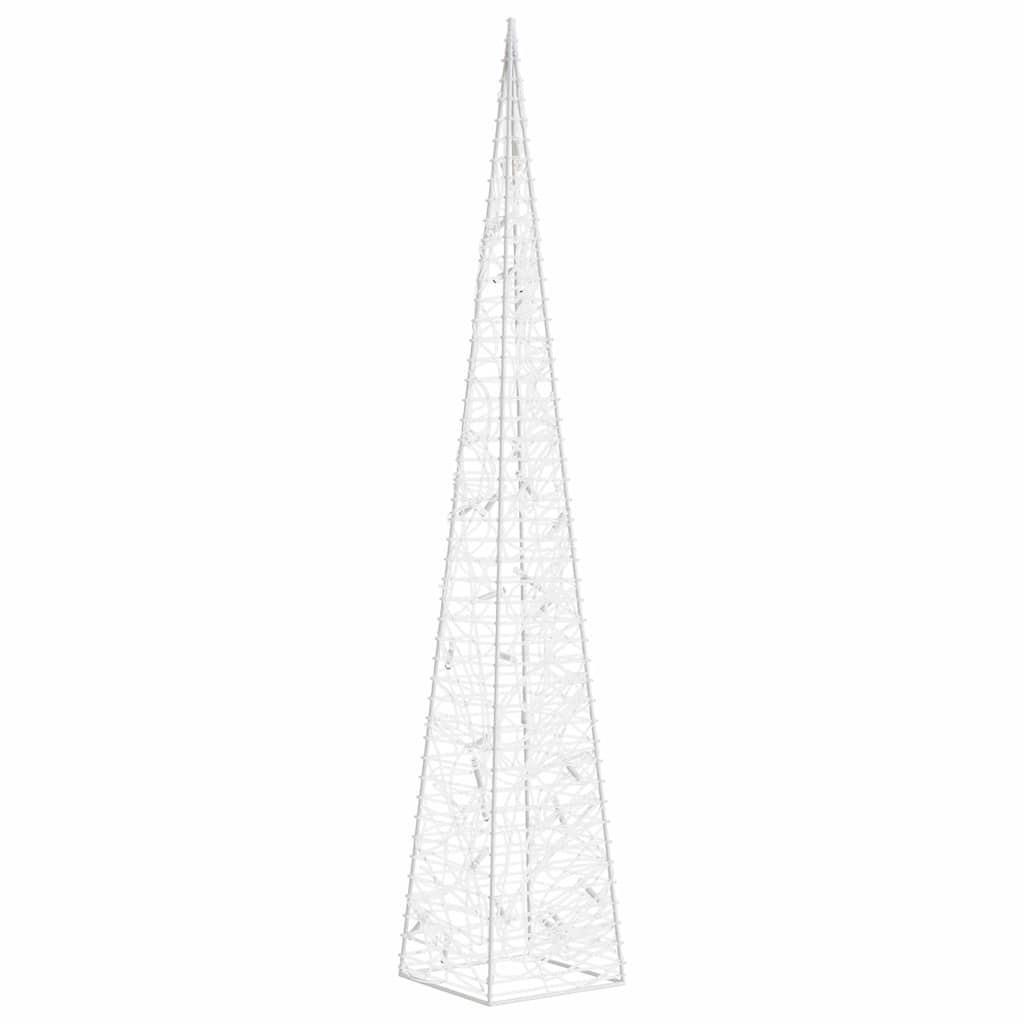 Dekoratív hideg fehér fényű LED-es akril fénykúp 60 cm 3