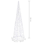 Dekoratív hideg fehér fényű LED-es akril fénykúp 60 cm 9