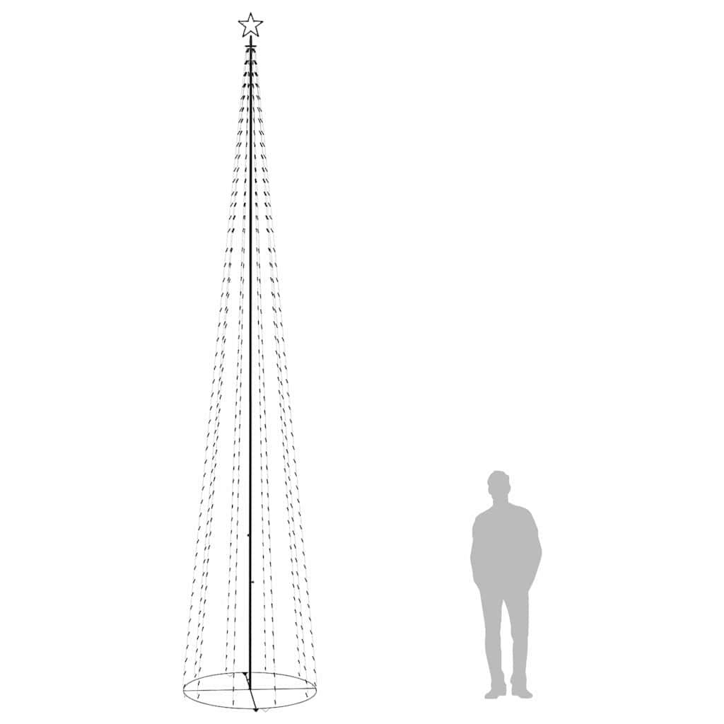 Kúp alakú karácsonyfa 752 kék LED-del 160 x 500 cm 7