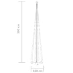 Kúp alakú karácsonyfa 752 kék LED-del 160 x 500 cm 8
