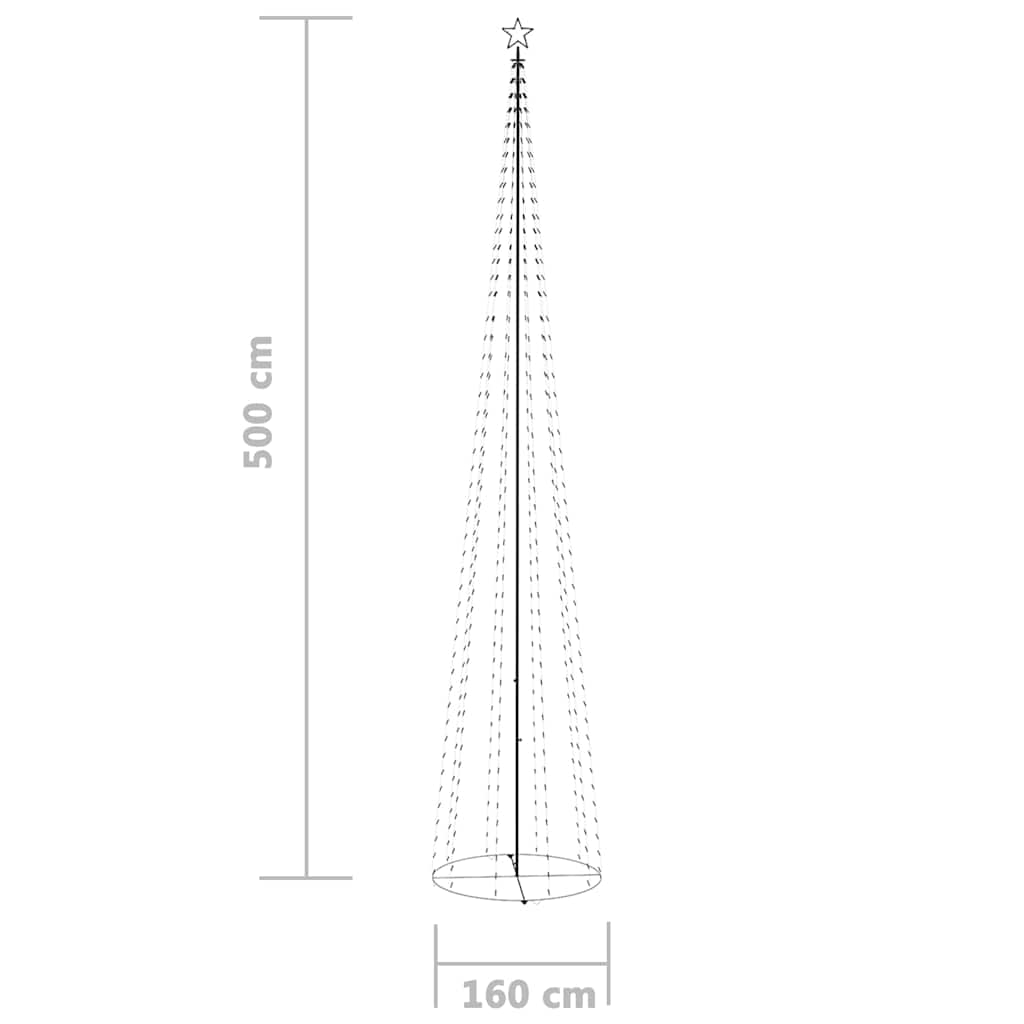 Kúp alakú karácsonyfa 752 kék LED-del 160 x 500 cm 8