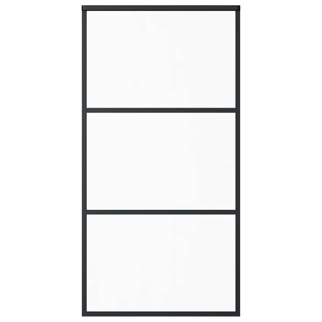 Fekete ESG üveg és alumínium tolóajtó 102 x 205 cm 2