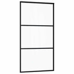 Fekete ESG üveg és alumínium tolóajtó 102 x 205 cm 3