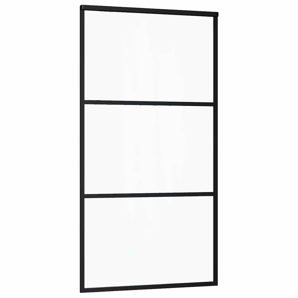 Fekete ESG üveg és alumínium tolóajtó 102 x 205 cm 3