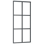 Fekete ESG üveg és alumínium tolóajtó 90 x 205 cm 2