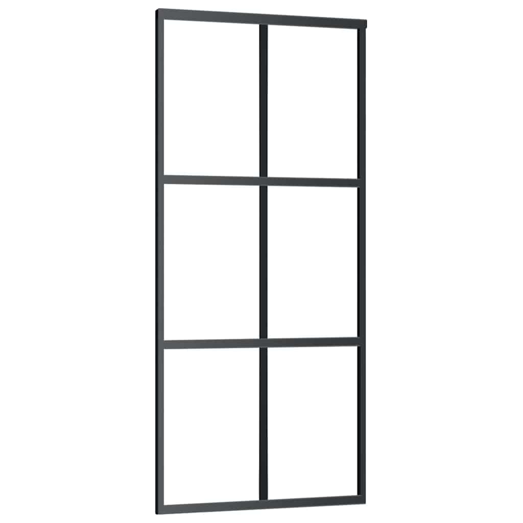 Fekete ESG üveg és alumínium tolóajtó 90 x 205 cm 2