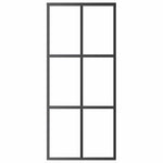 Fekete ESG üveg és alumínium tolóajtó 90 x 205 cm 3