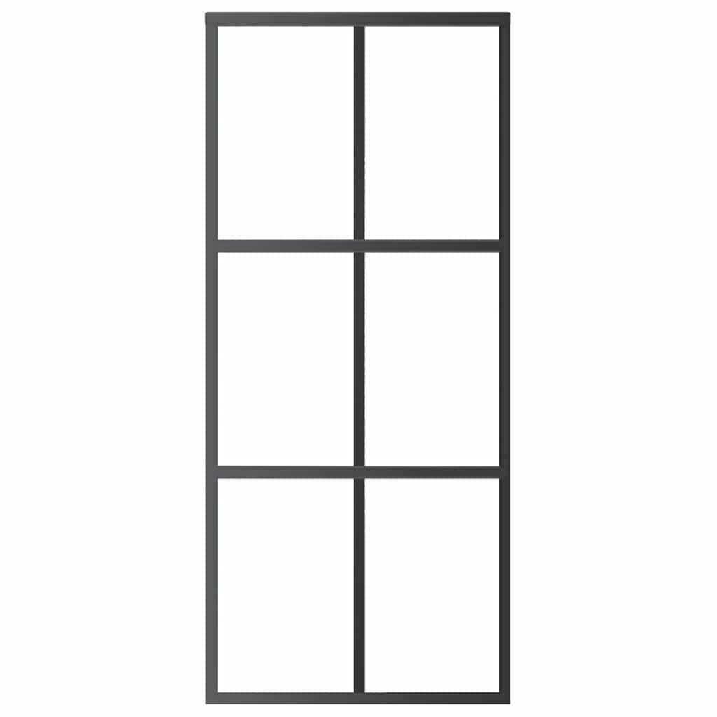 Fekete ESG üveg és alumínium tolóajtó 90 x 205 cm 3