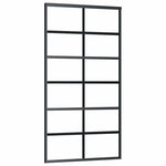 Fekete ESG üveg és alumínium tolóajtó 102 x 205 cm 2