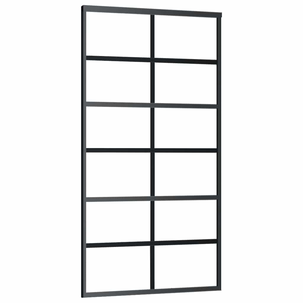 Fekete ESG üveg és alumínium tolóajtó 102 x 205 cm 2