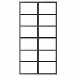 Fekete ESG üveg és alumínium tolóajtó 102 x 205 cm 3