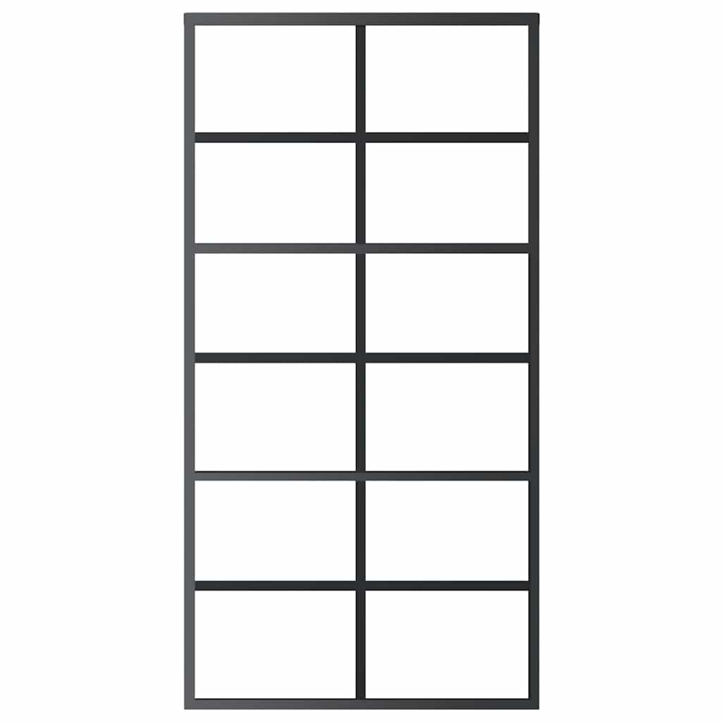 Fekete ESG üveg és alumínium tolóajtó 102 x 205 cm 3