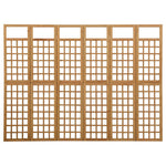 6 paneles tömör fenyőfa térelválasztó/lugasrács 242,5 x 180 cm 2