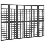 6 paneles fekete fenyőfa térelválasztó/lugasrács 242,5 x 180 cm 2