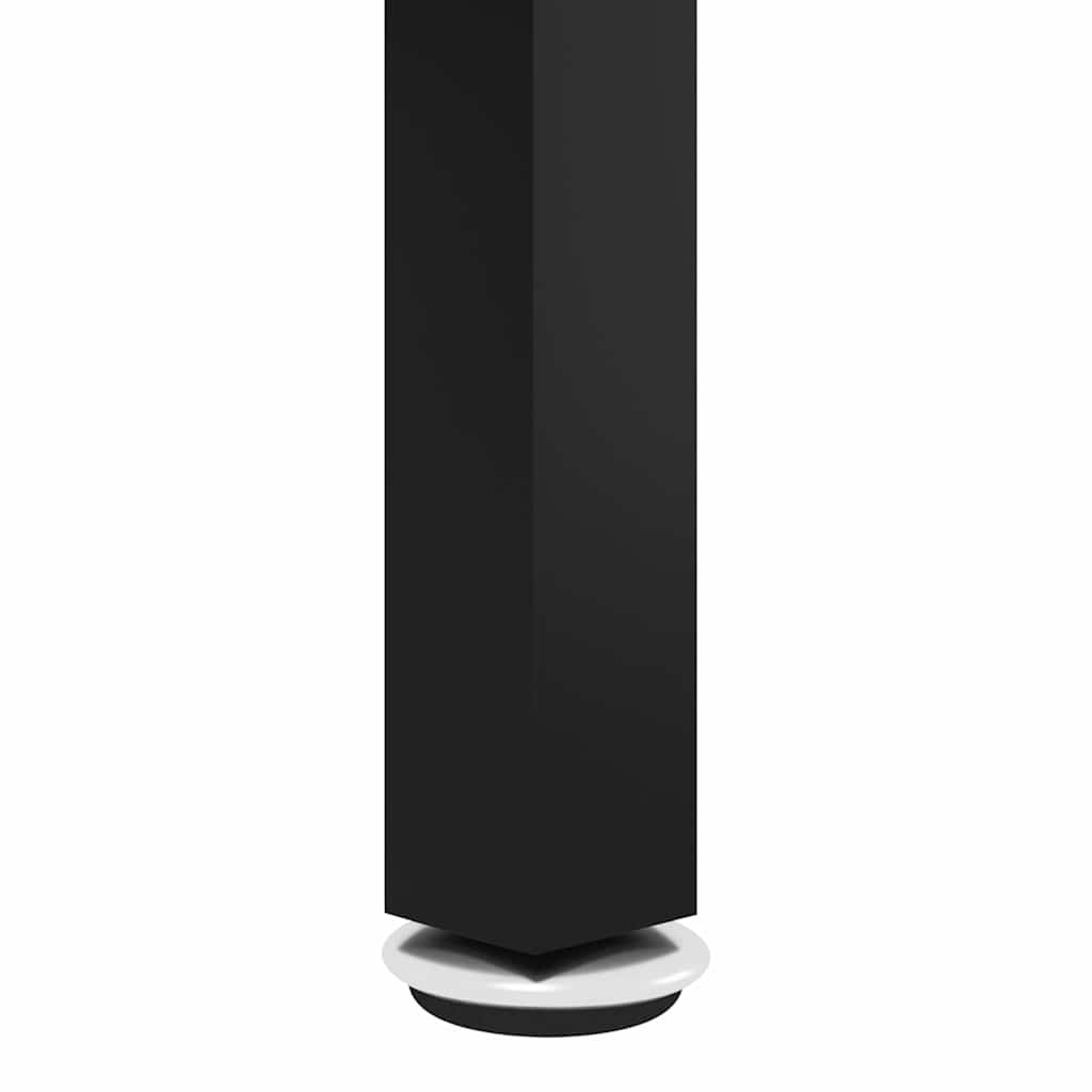 Fekete-fekete márvány edzett üveg dohányzóasztal 70 cm 5