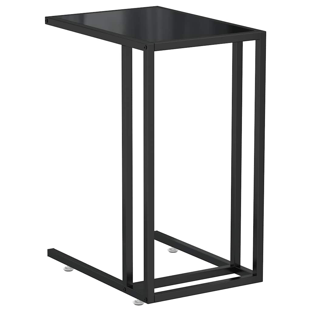 Fekete edzett üveg számítógép-kisasztal 50 x 35 x 65 cm 2