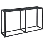 Fekete márványszínű edzett üveg tálalóasztal 140 x 35 x 75,5 cm 2