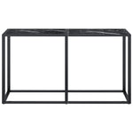 Fekete márványszínű edzett üveg tálalóasztal 140 x 35 x 75,5 cm 3