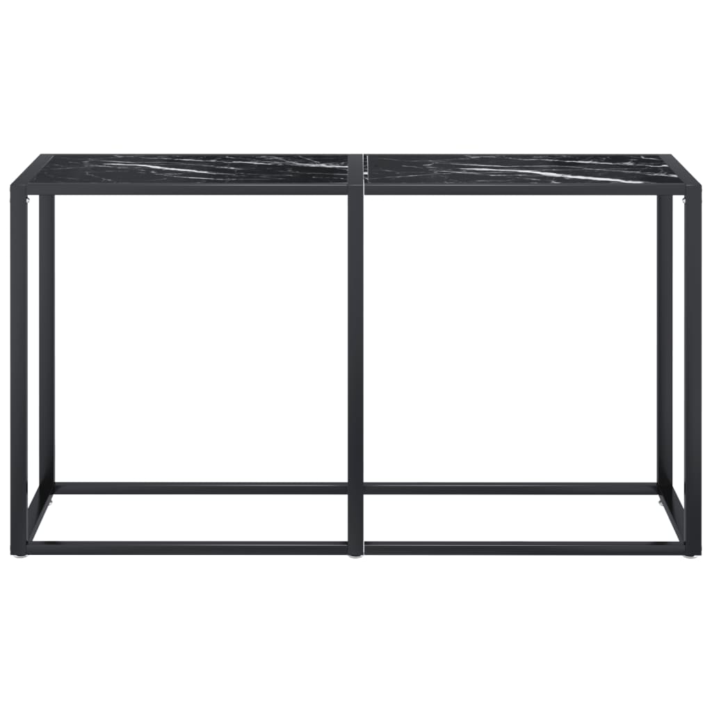 Fekete márványszínű edzett üveg tálalóasztal 140 x 35 x 75,5 cm 3