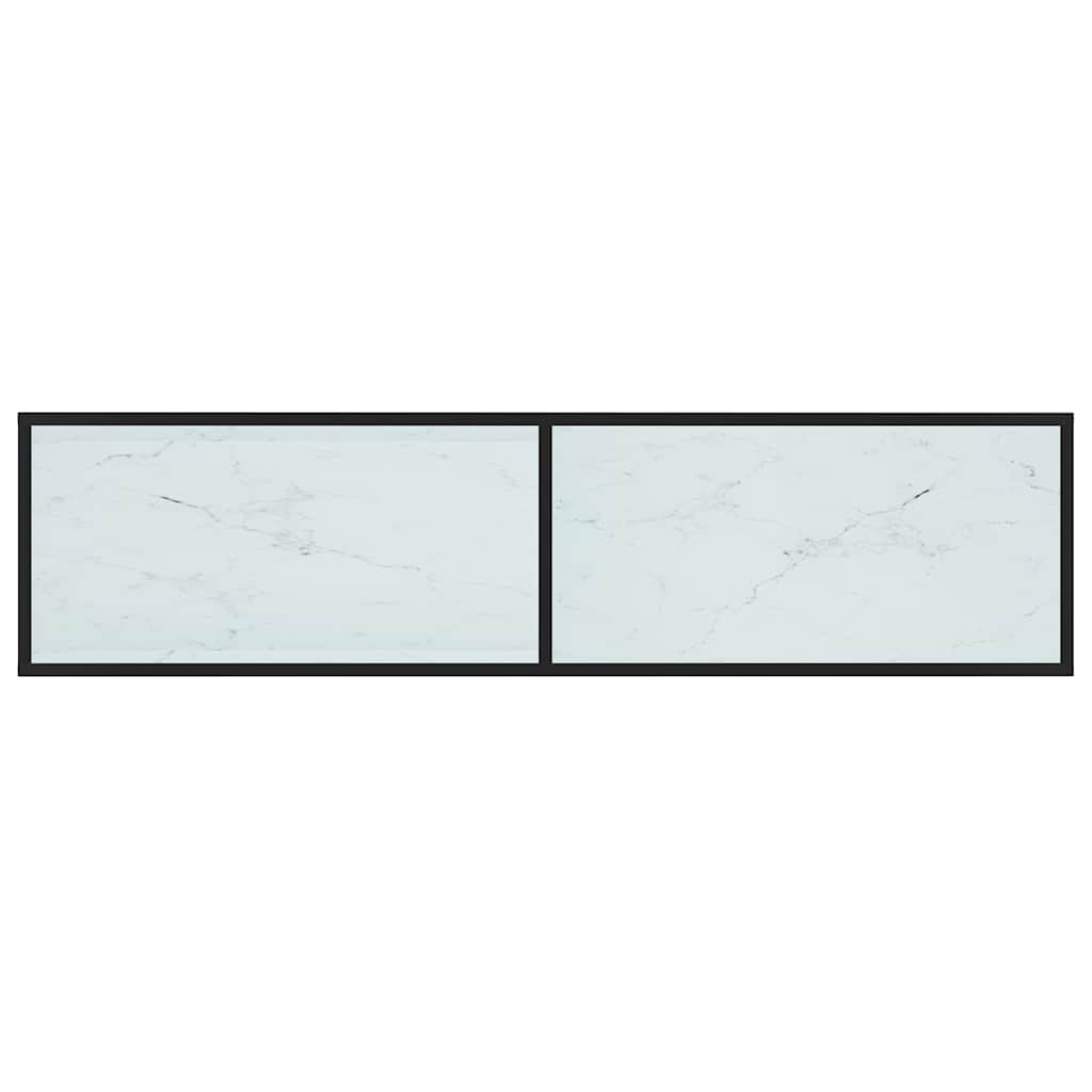 Fehér márvány színű edzett üveg TV-szekrény 160x40x40,5 cm 5